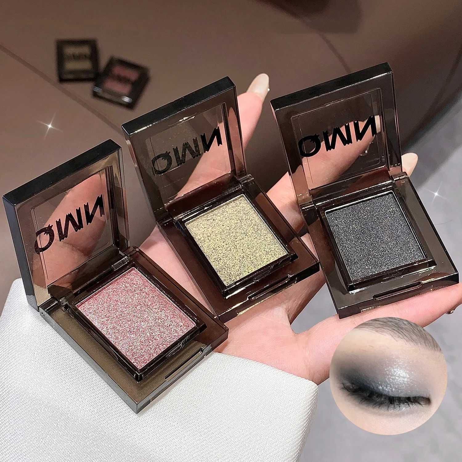 1Pc Chameleon Green Eye Shadow Metallic Smoky Monochrome Eyeshadow Palette Matte Pearl Glitter Earth Grey Multicolor Eye MakeupCL240812