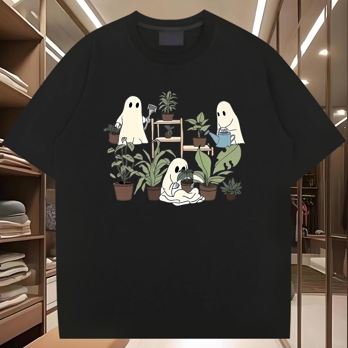 Fashion New T Shirts Men monster Clothings 230g 100% Cotton Hip Hop Street Wholesale Floral Print Crew Neck Breathable Men Tees