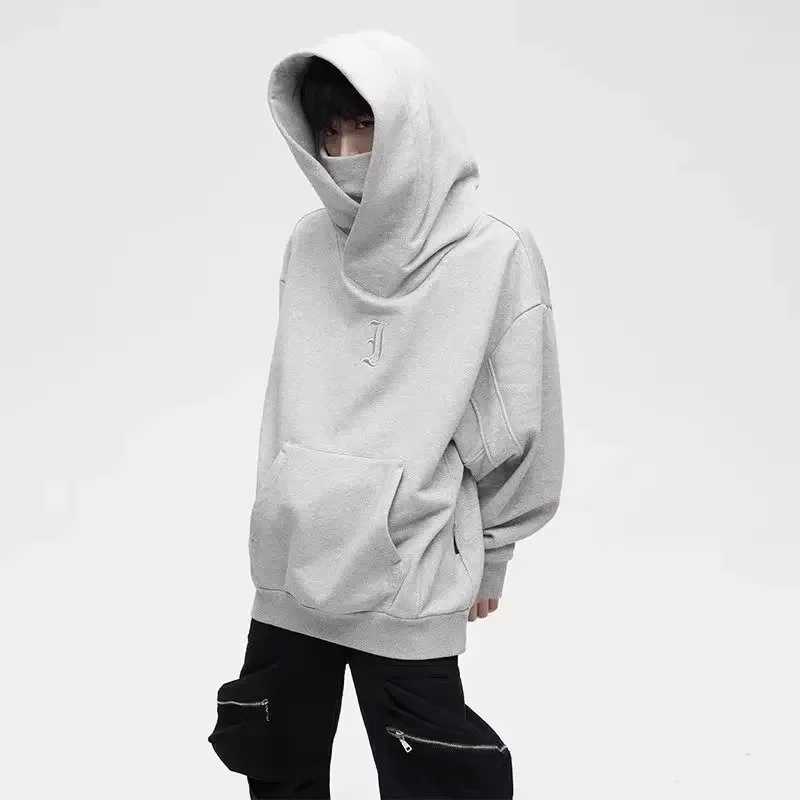 Samurai Ninja Style Mens Sweater 2024 bet Embroidered Hip Hop Street Fashion Sportswear Mens Polo Neck Retro HoodieW240724