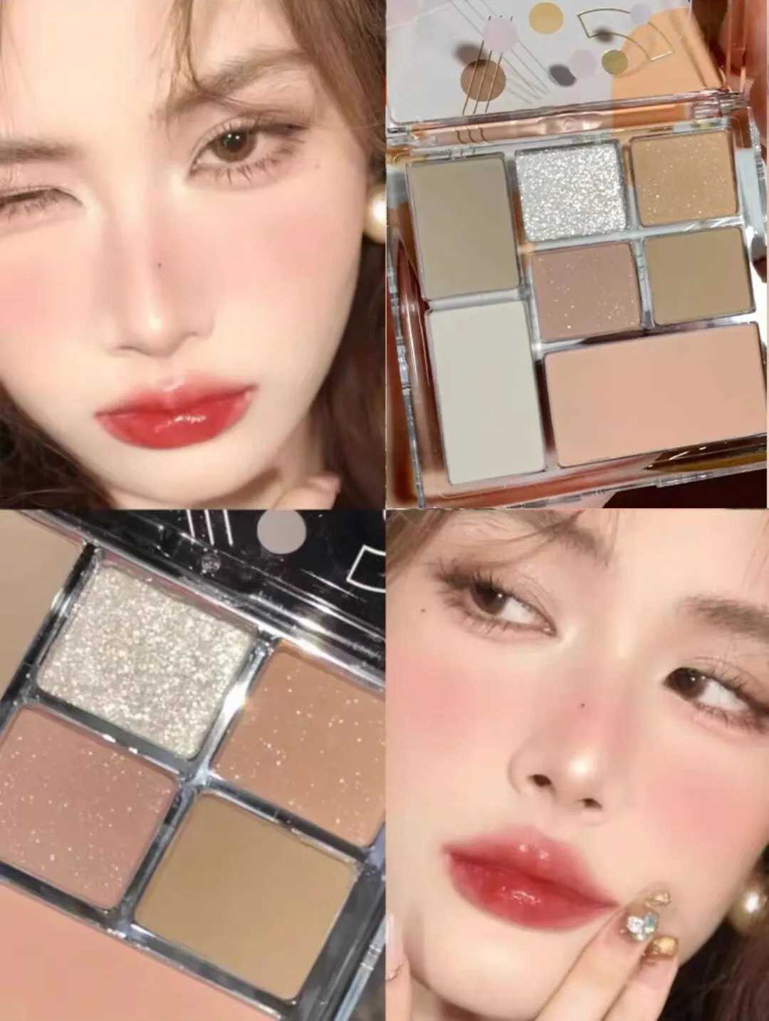 7 Color Eyeshadow Tangram Fun Eyeshadow Tray Gray Pink Earth Blush Highlight a Niche BrandCL240812
