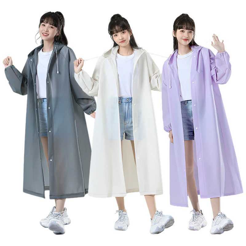Adult hooded Poncho One Piece Children Raincoat Kid Adult Thickened Waterproof Rain Coat Outdoor Hiking Travel Reusable Rain Y240810