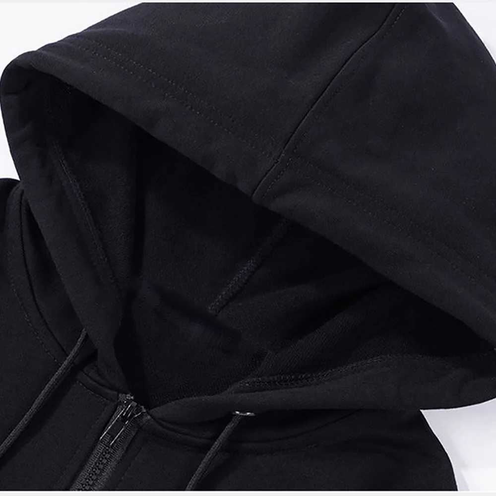Zip Up Hoodies Autumn Hooded Sweatshirts Mens Hoodie Cardigan Solid Color Classic Jacket Men Coat Men ClothingXJ240812