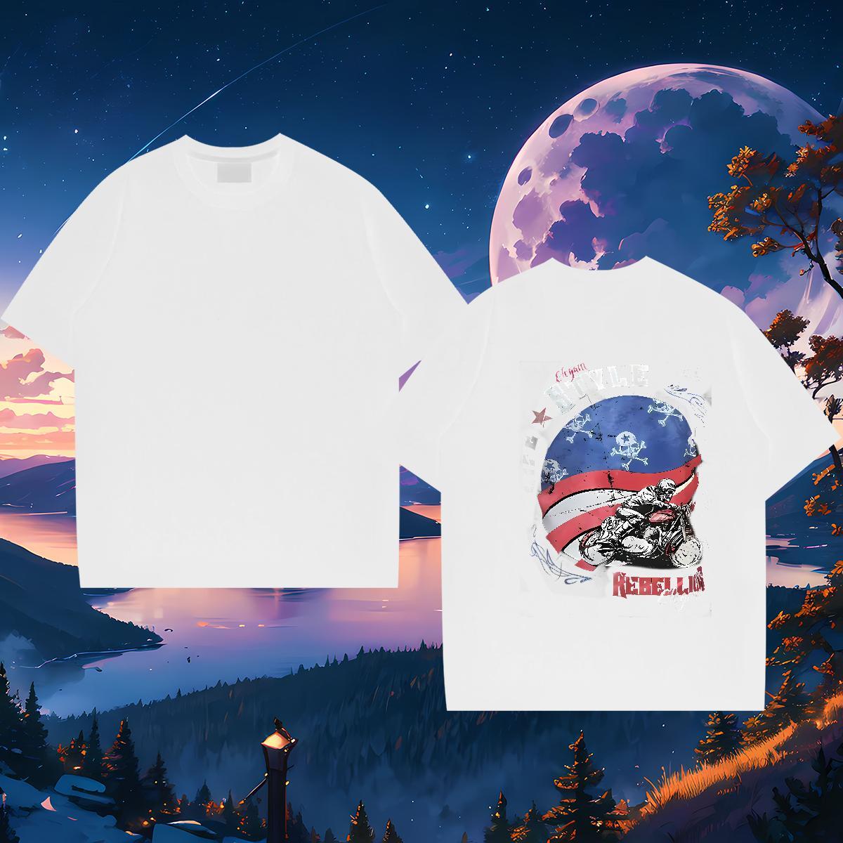 Brand Man T Shirts skull Tops Shirt 230g Cotton Casual Daily Wear Wholesale Plus Size Custom O Neck Short Sleeves Men Tops Tees