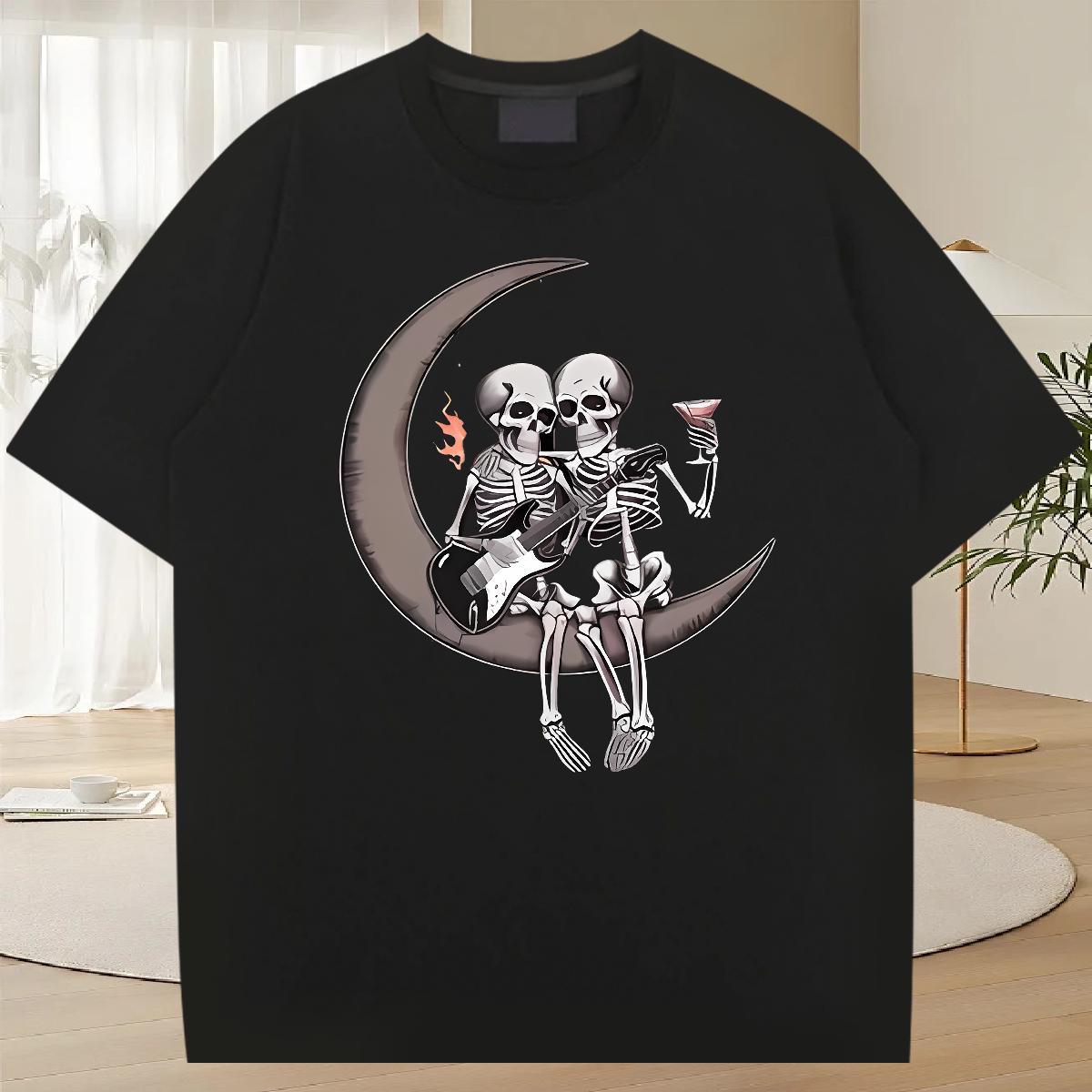 Free Shipping Men T Shirts moon Tops Tees 100% Cotton 230g Casual Daily Wear Designer Custom Print Oversized Breathable Crew Neck Tshirt for Man Woman