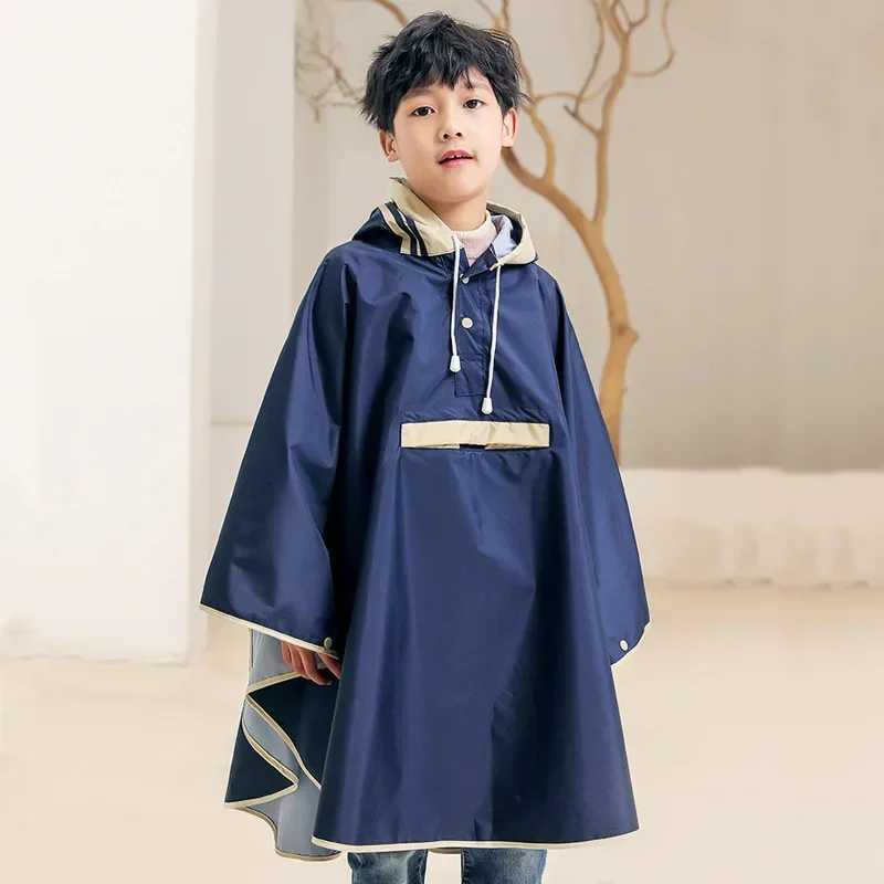 Parent-child Raincoat Kids for Girls Boys Waterproof Hooded Impermeable Kids Ponchos Rain Suit Rainwear with Space for Schoolbag Y240813