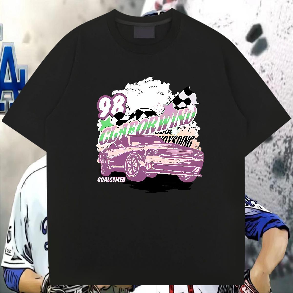2024 Summer T-Shirts for Men car Clothings 100% Cotton 230g Spring Summer Unisex Plus Size Custom O Neck Short Sleeves Mens Tshirts