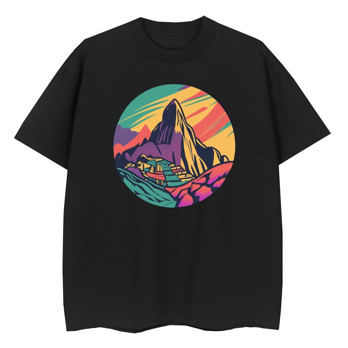 Classic Men Tees Street 230g 100% Cotton Oversized 4XL O Neck Short Sleeves mountains Mens T Shirts Factory Direct Top Tees