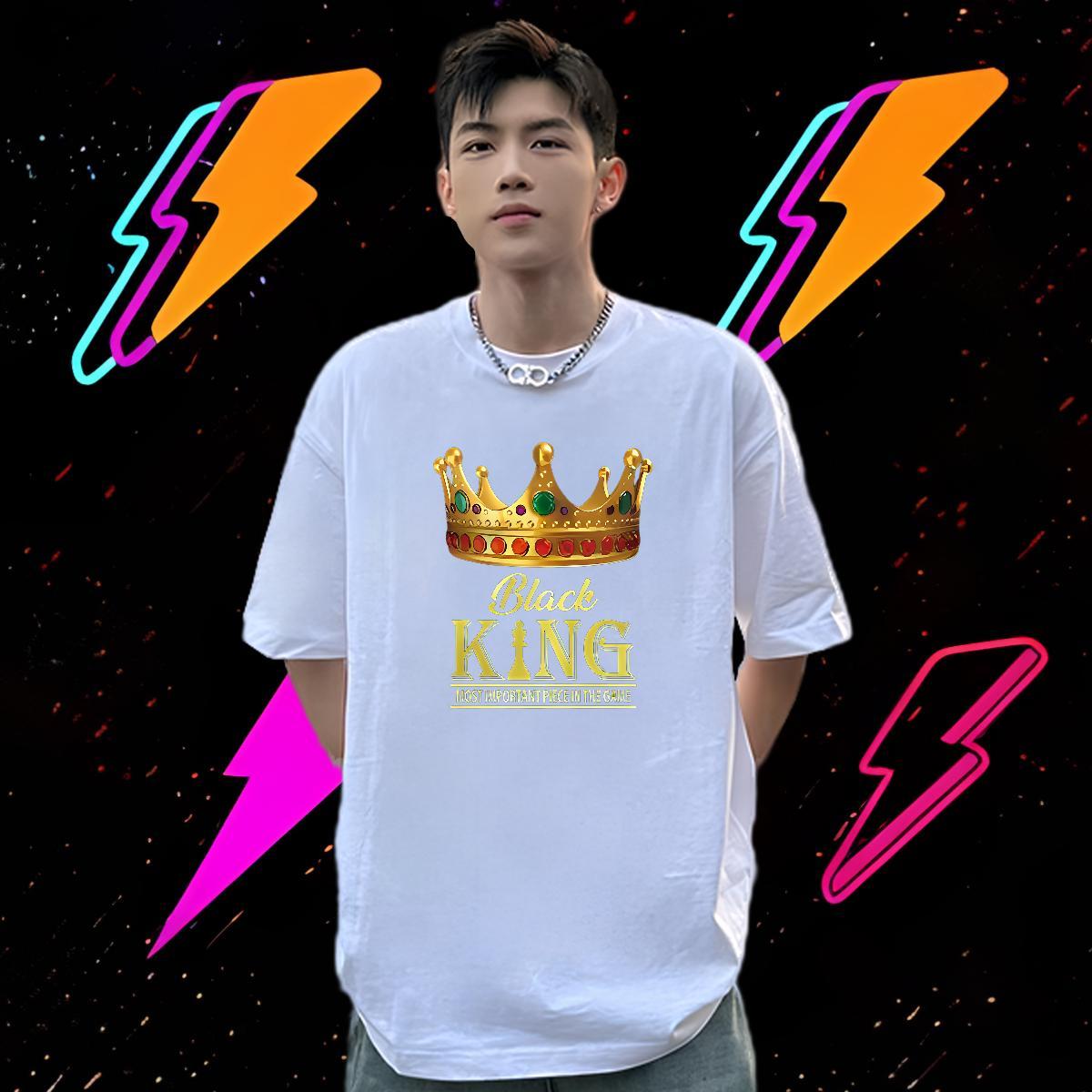 Casual New Man T Shirts letter Tee Shirt 100% Cotton 230g Street wear Hip Hop Brand Floral Print Breathable Crew Neck Men Tops Tees