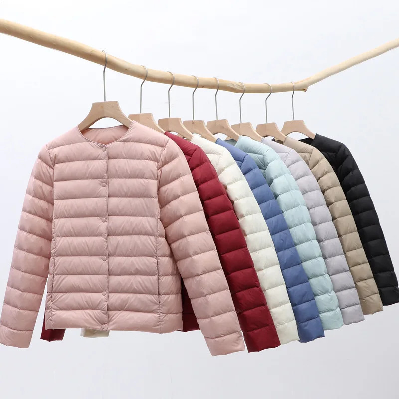Woman Ultra Light Duck Down Inner Liner Soft Matte Fabric Jacket Lightweight Coat Female 240812