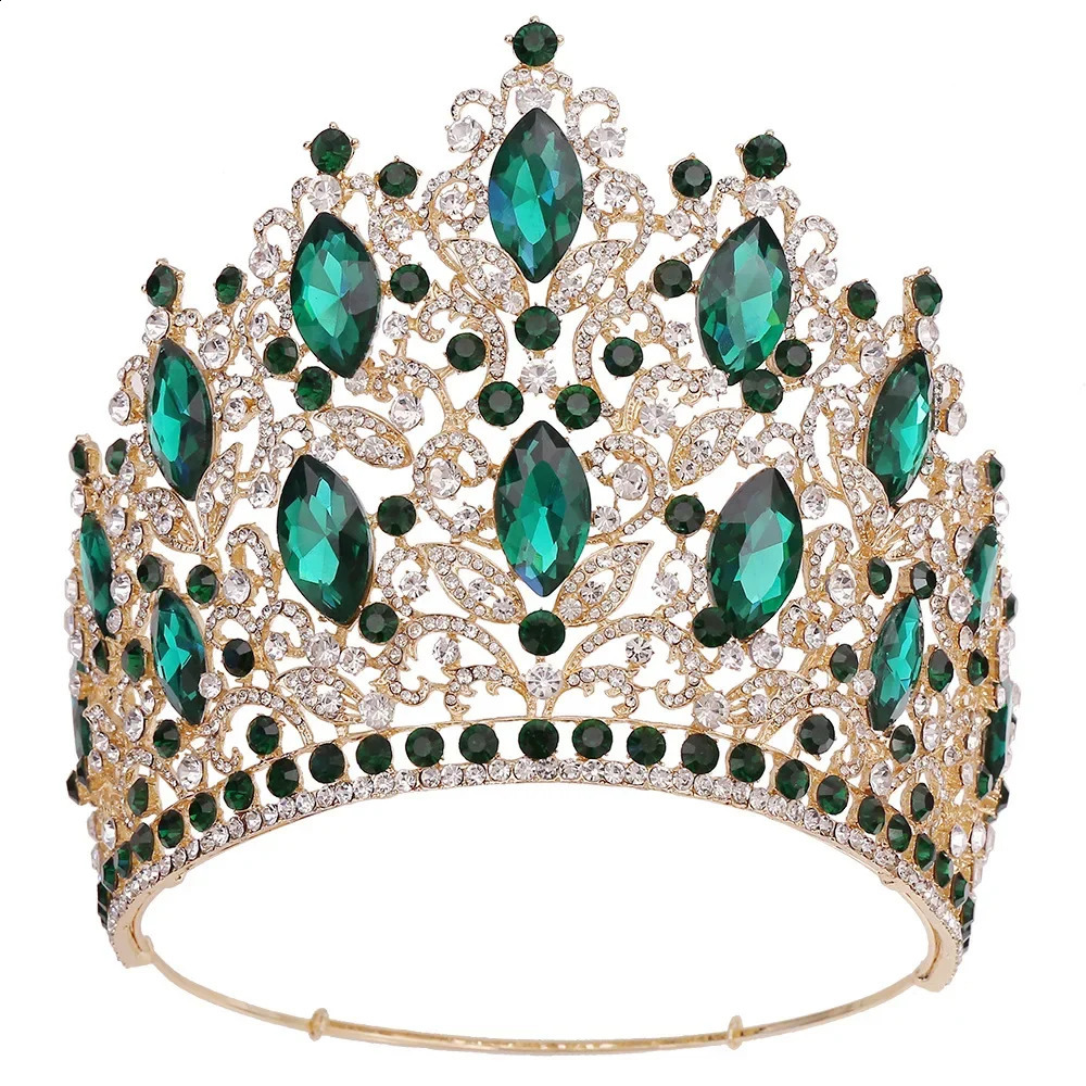 High Quality Royal Queen Wedding Crown for Women Large Crystal Banquet Tiara Party Costume Hair Jewelry Accessories 240805