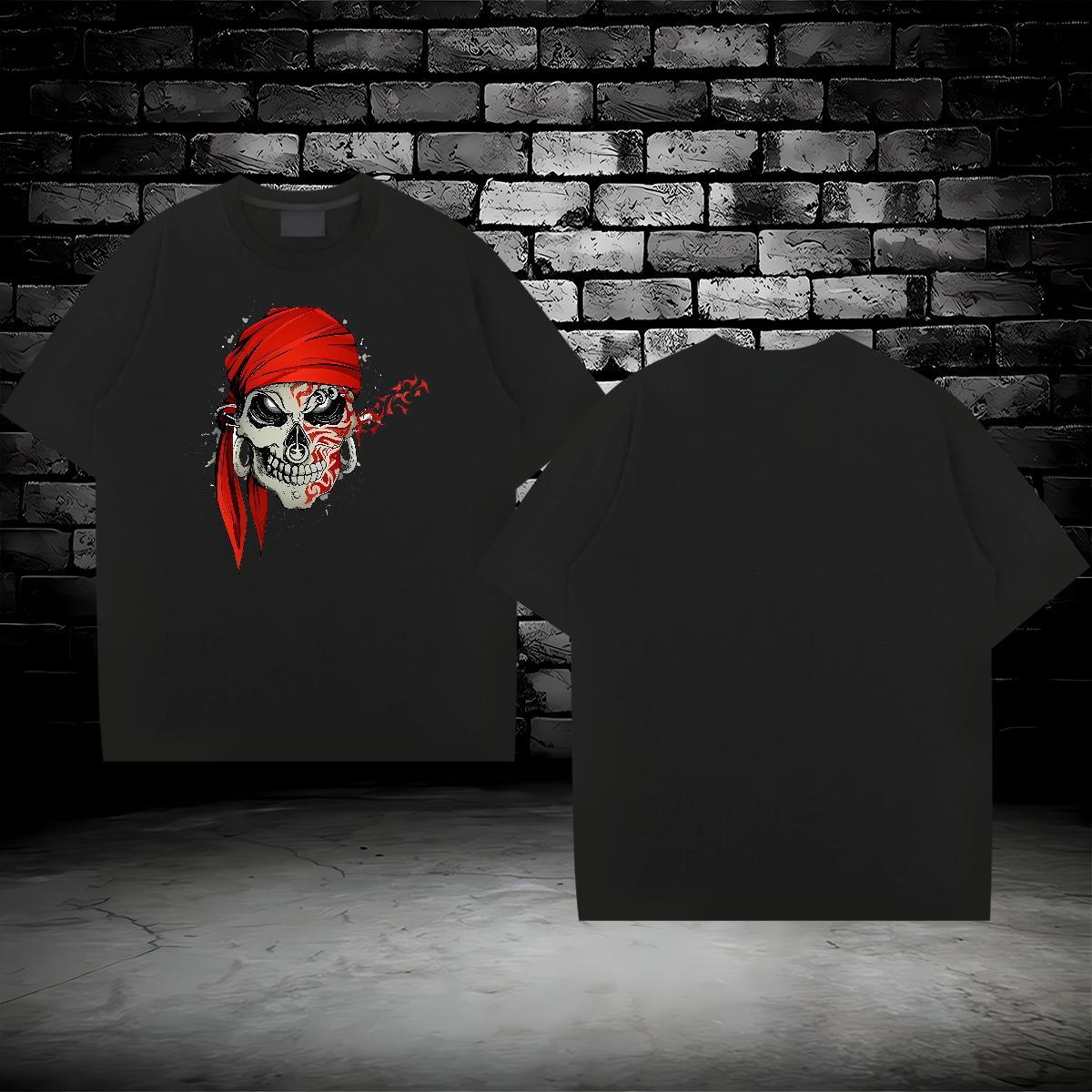 New Arrival Mens T Shirts skull Clothings 100% Cotton 230g Daily Wear Unisex Oversized O-Neck Short Sleeve Men Tshirts