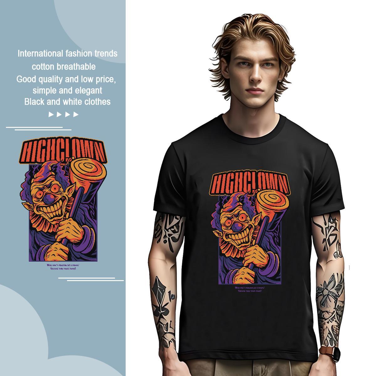Men T Shirts 230g 100% Cotton scary Summer Casual Breathable Short Sleeve Custom Anime Couples T Shirts Customized TOP Quality Clothings