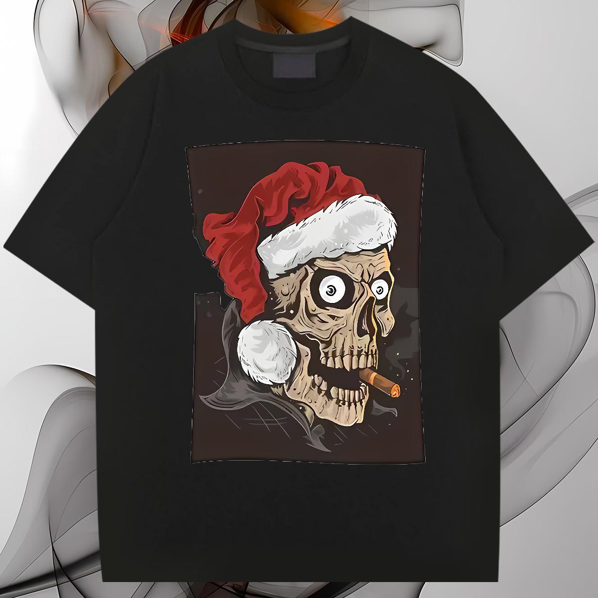 Custom T Shirts Men skull Tops 230g 100% Cotton Home Outdoor Comfortable Custom Big Size Short Sleeve O-Neck Tshirt for Man Woman