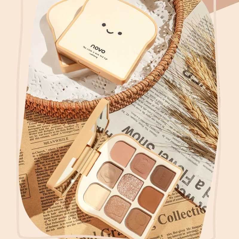 NOVO Toast 9 Colors Matte Eyeshadow Palette lescent Eye Plate Cute Makeup Palette Female Cosmetic Lasting Nature BeautyW241212