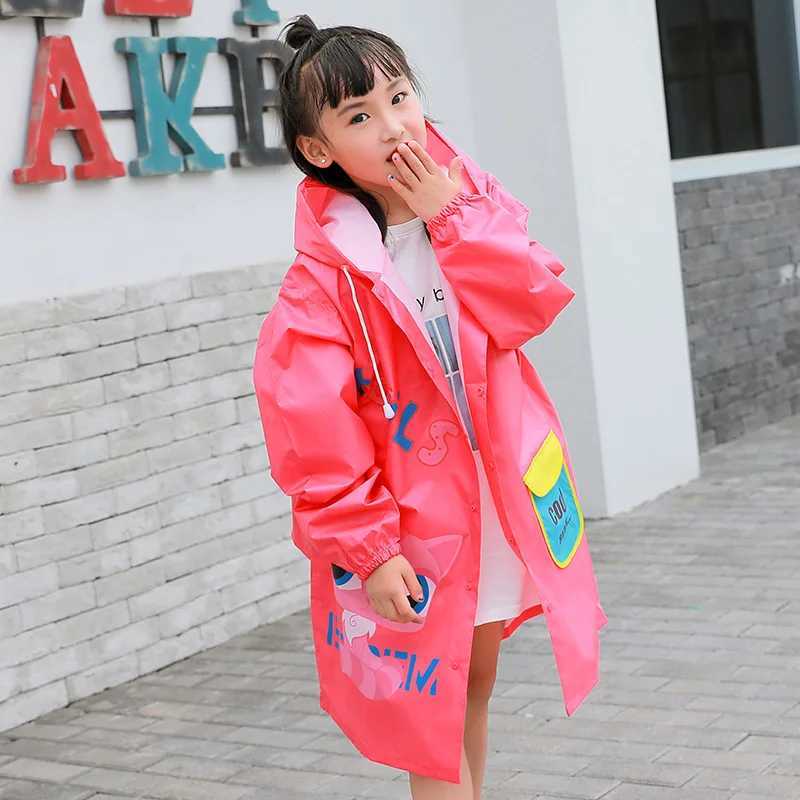 Childrens Raincoat Baby Kindergarten Boys and Girls with Space for Schoolbag Childrens Student Poncho Waterproof Rain Coat Y240810