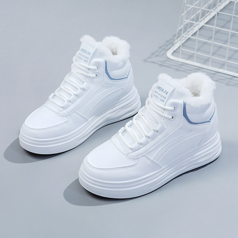 Ddmysports W Inner Eight Increase Women S New Trendy Thick Bottom Autumn Winter Plush White Shoes Outdoor
