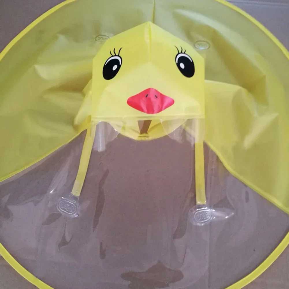 Cute Creative Toddler Baby Foldable Cartoon Duck Rainwear Kids Raincoat UFO Rain Coat Cover Baby Outdoor Poncho Raincoats Y240810