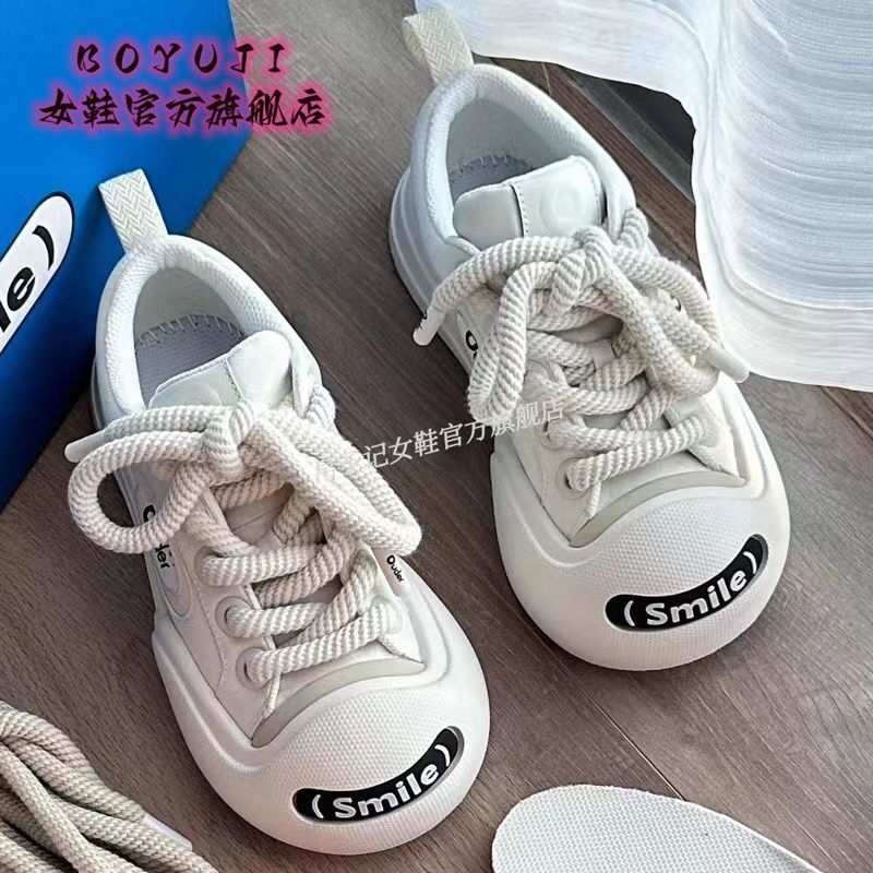 Ddmysports Coal Ball Casual Breathable Open Mouth Laughing Lesbian Couple Canvas Low Cut High Rise Black And White Big Toe Board Shoes Ins Female Outd