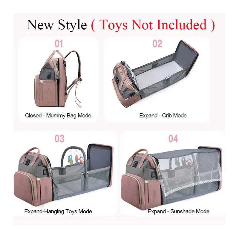 Folding Mom Bag Lightweight Folding Baby Bed Large Capacity Baby Backpack W240812