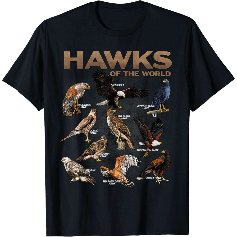 25ss Casual T shirt for Mens Hawks Animals the World Educational Birds of Prey Birder T-Shirt Shirts Tshirt Graphic Tee Tops Clothes Short sleeve Free