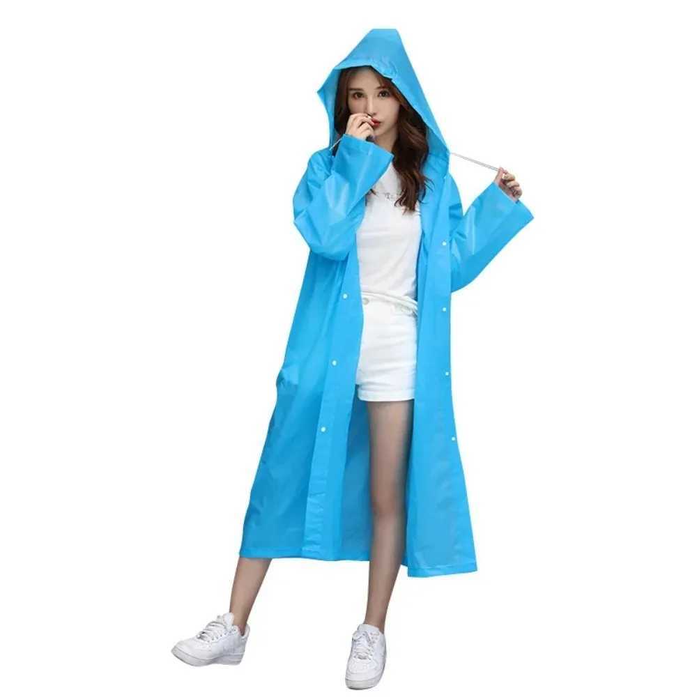 Fashion EVA Children Adult Raincoat Kid Adult Thickened Waterproof Rain Coat Girl Boy Outdoor Hiking Travel Reusable Rain Jacket Y240813