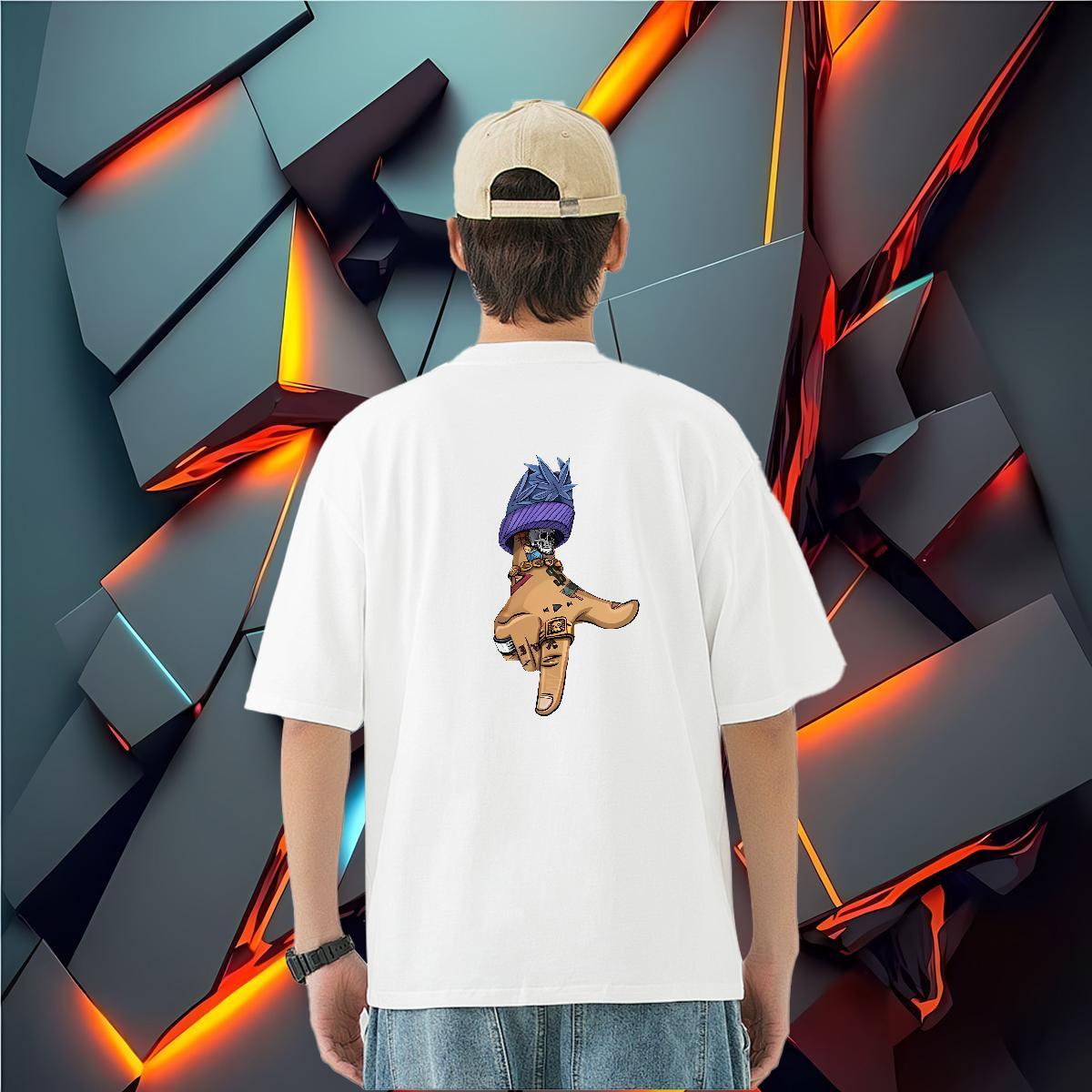 Fashion T Shirts Men skull Tees Shirts 100% Cotton 230g Daily Wear Soft Black White Round Neck Short Sleeve Men Tshirts