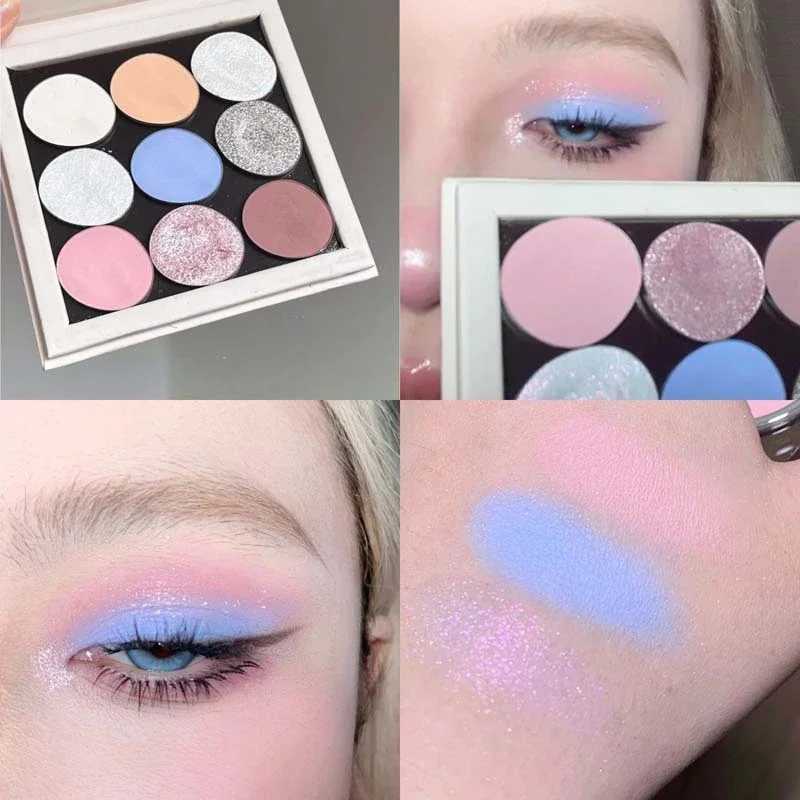 Punk Nine Color Magnetic Eyeshadow Palette Smoky Black Fine Powder Pearly Matte Shimmer Silkworm Brightening Shiny Eye ShadowCL240812