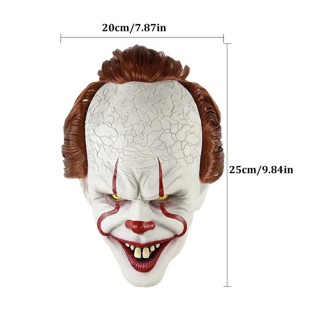 Jokers Revenge Luminescent Pennywise horror latex mask Halloween Cos Batman Joker LED glowing skull party cosplay mask props W240809