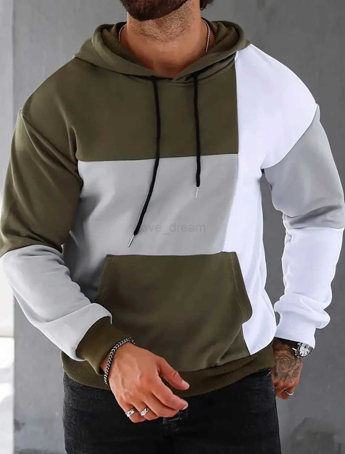 Mens Hoodie Hooded Color Block Pocket Sports Outdoor Streetwear Cool Casual Spring Fall Clothing Apparel Hoodies SweatshirtXJ240812