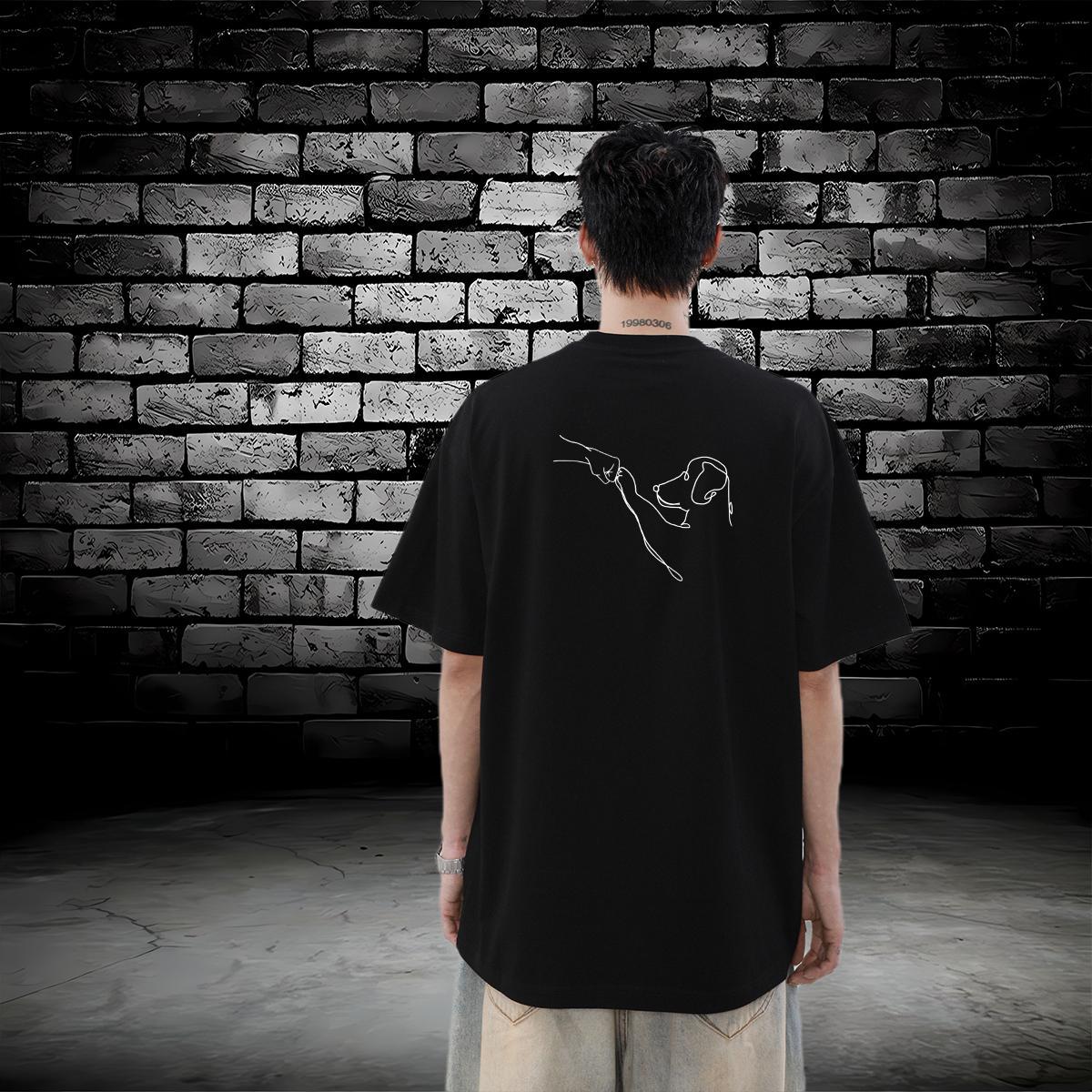 2024 Men T Shirts letter Wear 230g Pure Cotton Hip Hop Loose Fit Custom Print Oversized O Neck Short Sleeves Couples T Shirts