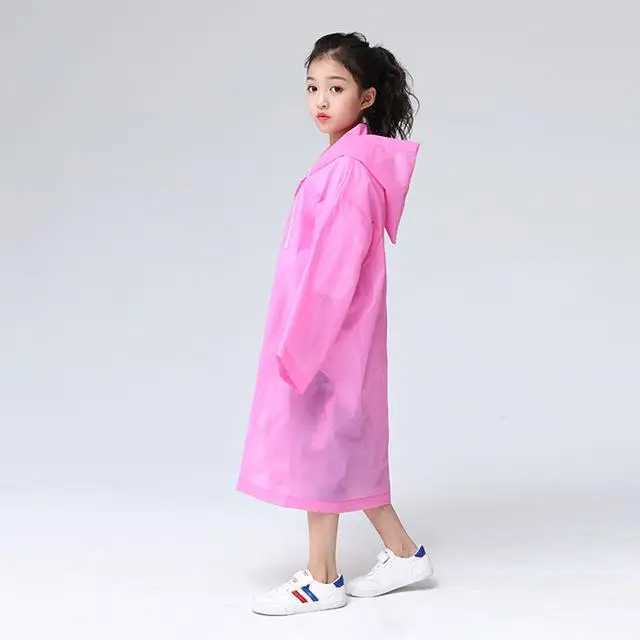 Children And Adult Raincoat Reusable Rain Jacket Coats With Hood Fashion EVA Thickened Rain Coat For Girl Boy Outdoor Travel Y240810