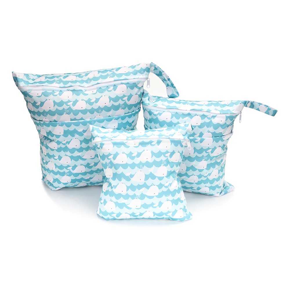 New 3 combination set waterproof diaper bag 40 * 45CM 30 * 36cm 28 * 30cm reusable washable baby diaper bag W240812