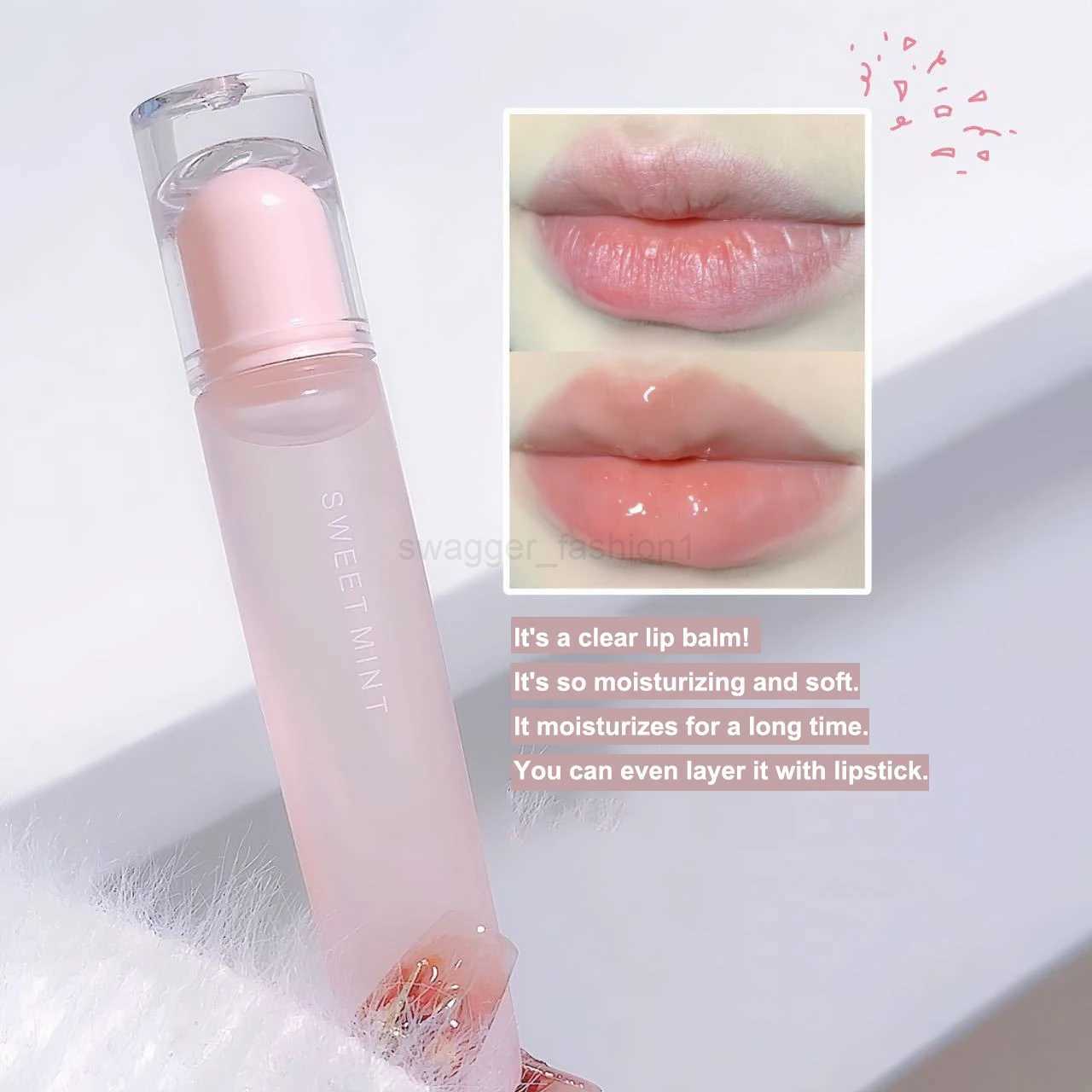 Jelly Pigment Tube Lip Oil Moisturising Lasting Plumping Lip Treatment Transparent Liquid Lipstick Water Light Sealer Base StickXJ240812