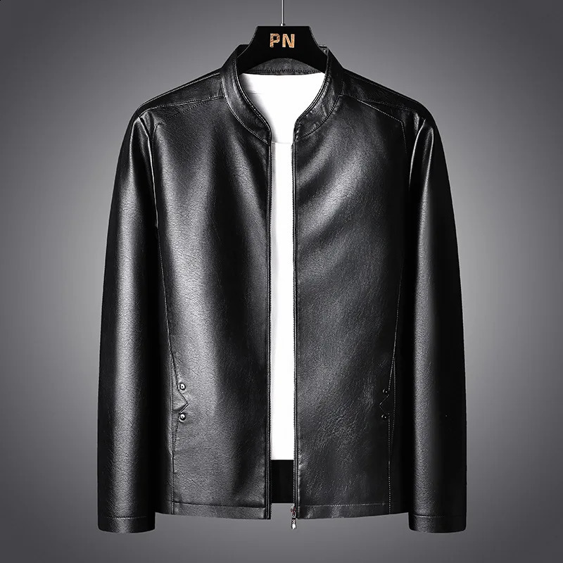 Autumn Men Motorcycle Casual Leather Jacket Mens Faux PU Jacket Man Biker Vintage Fashion Jacket Coats Male Plus Size 5XL 240812