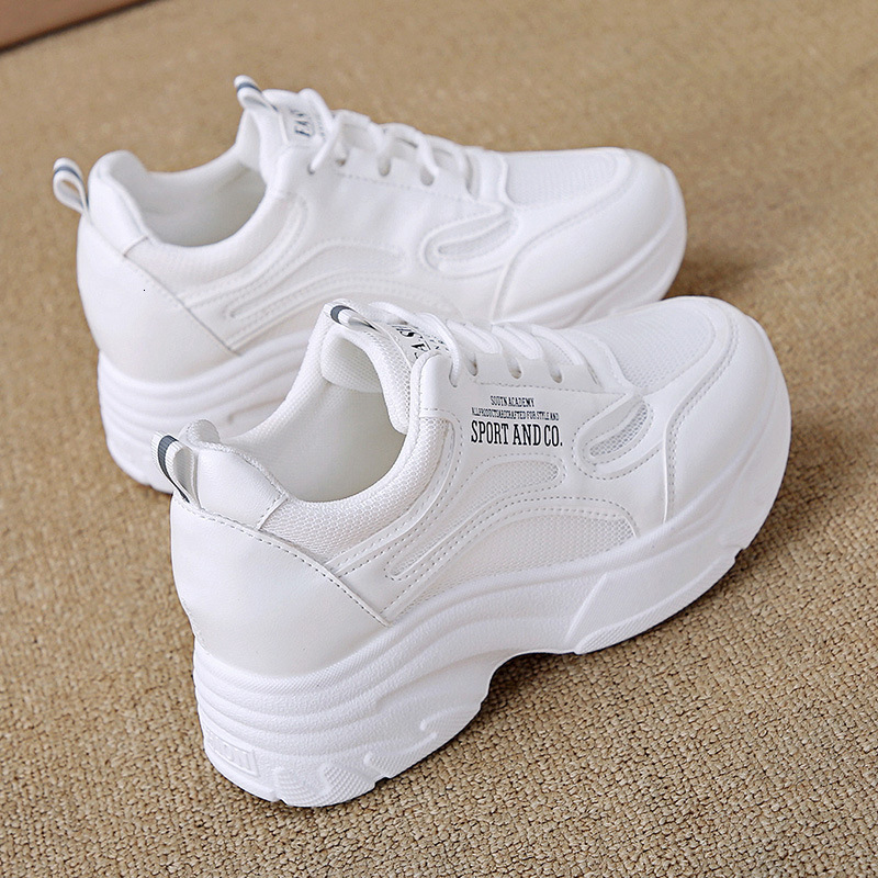 Ddmysports Dad S Women Summer Trendy Shoes Thick Soled Versatile New Spring Height Increasing Casual Sports White Outdoor Shoes