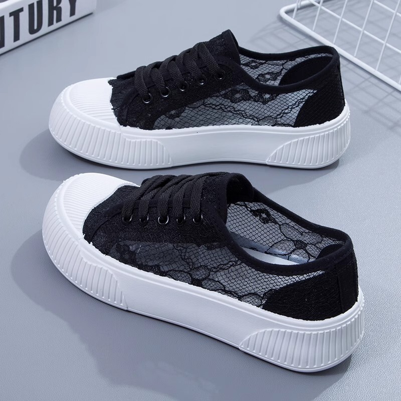 Ddmysports Little White Women S Summer New Single Breathable Mesh Ollow Out Thin Style Versatile Instagram Sports Board Shoes Outdoor