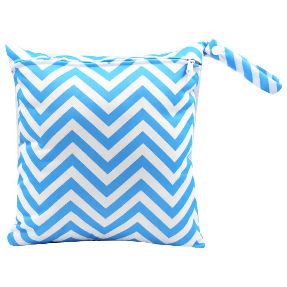 Baby Napkins Diapers Wet Bag 28 * 30cm Single Zipper Travel Reusable Storage Bag Waterproof PUL Handle Baby Cart Bag W240812