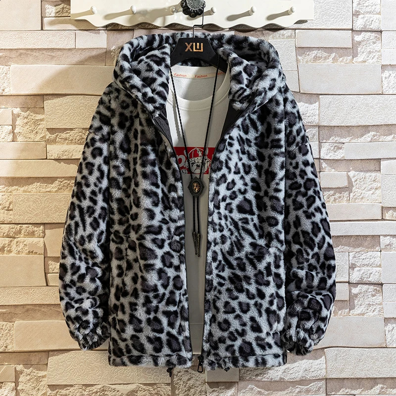 Fall/winter Leopard Print Jacket Loose and Comfortable Cotton-padded Jacket Fashion Mens and Womens Autumn Warm Jacket 240809