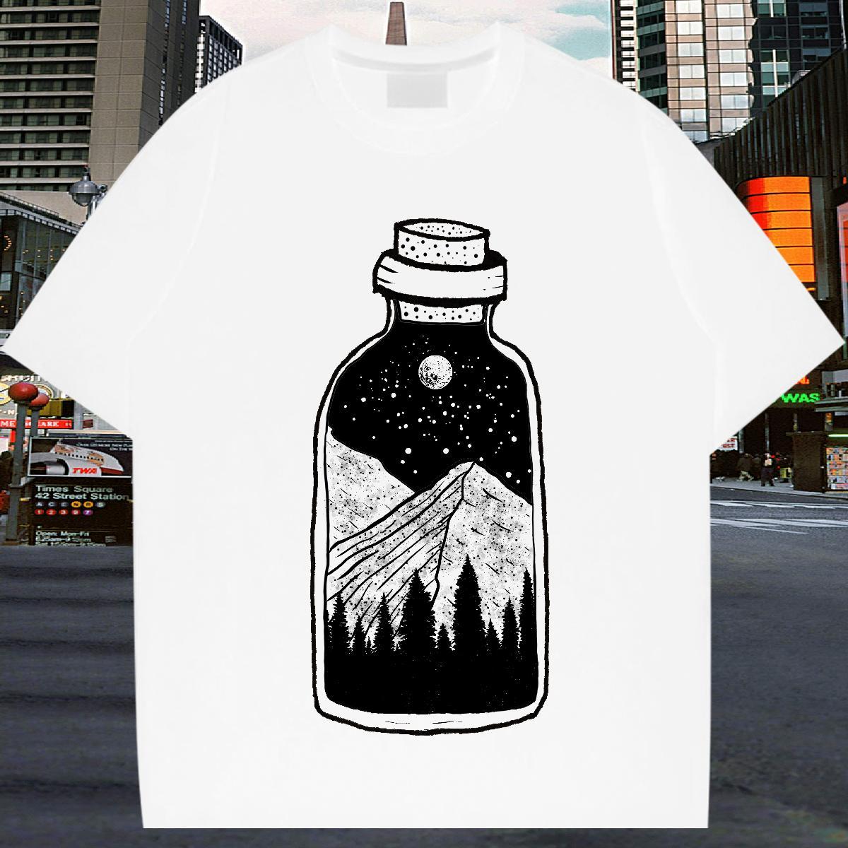 Customized T-Shirts mountains Clothings 230g 100% Cotton Summer Casual Unisex Custom Big Size Breathable Short Sleeve Mens Tshirts