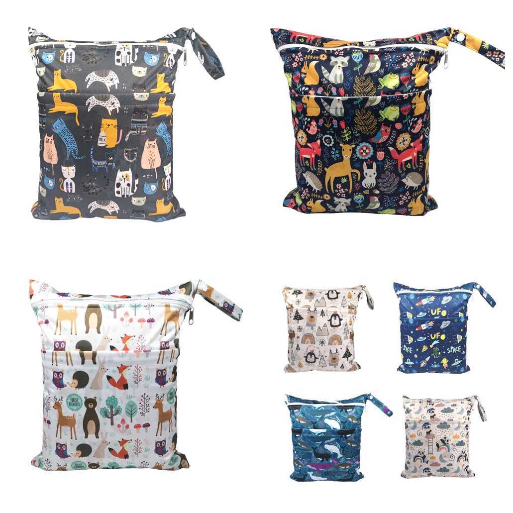 Double zipper washable cloth diaper W240812