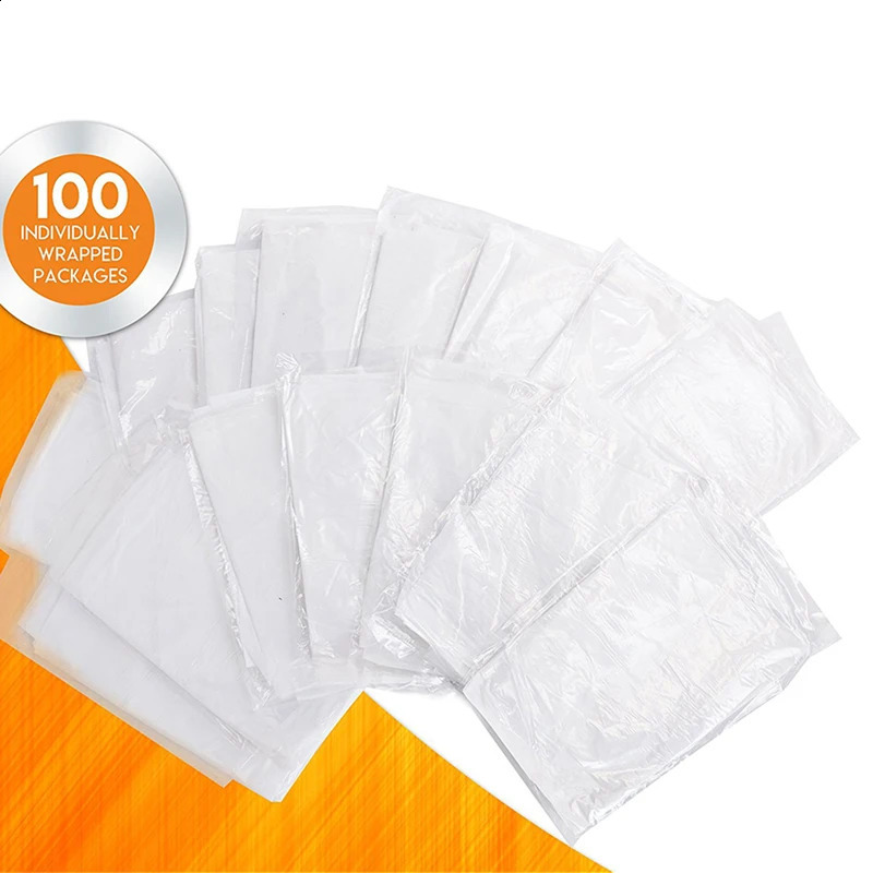 100pcsset Transparent Easy Use Kitchen Aprons For Women Men Cooking Apron White Disposable Cleaning 240810