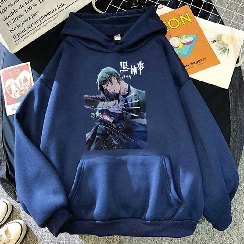 Black Butler Sebastian Michaelis Ciel Phantom Printed Hoodie Fashion Womens Casual Zipper HoodieW240724