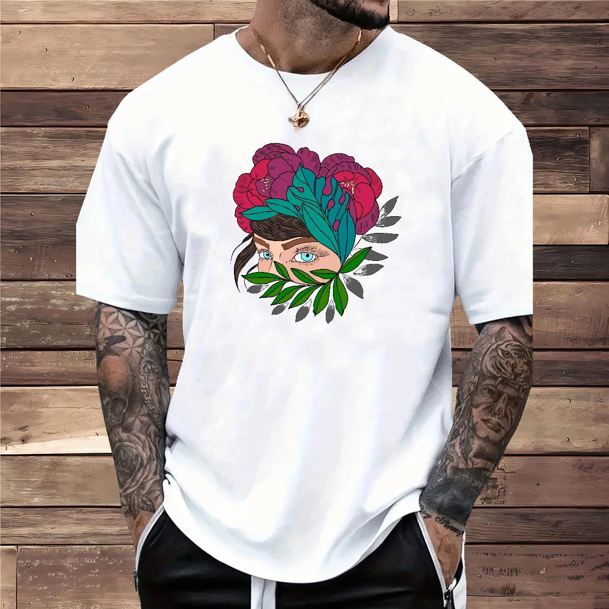 Mens T Shirts 230g Cotton portrait Anime Printing Street Short Sleeve Soft Black Oversized Tshirt for Man Woman DIY Customized TOP Quality Polos