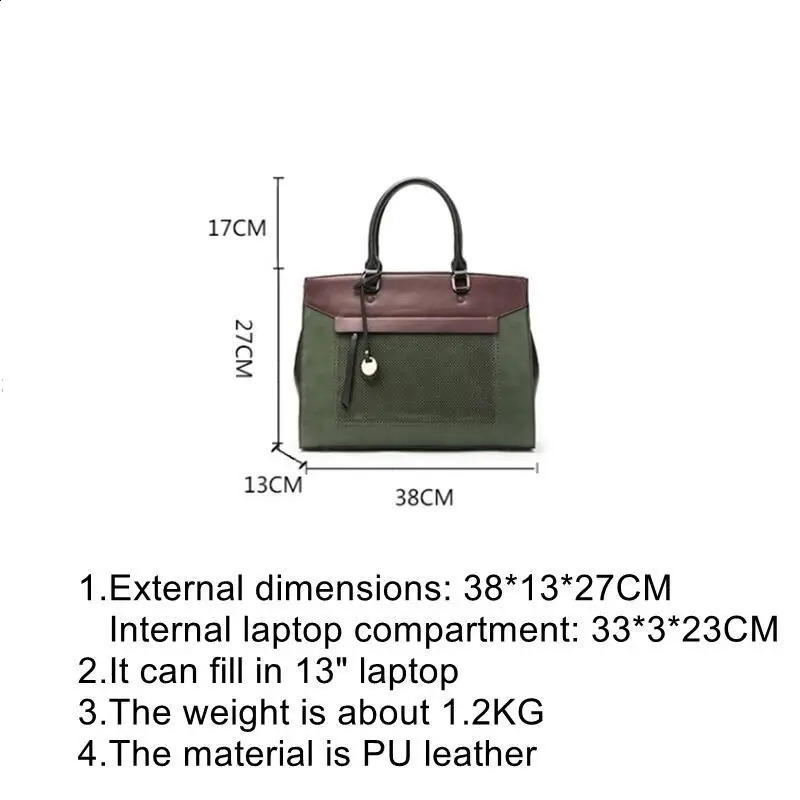 Leather briefcase for womens business laptop shoulder bag suitable 13 inch Hp Acer Dell Fashion Top Handbag women 240810