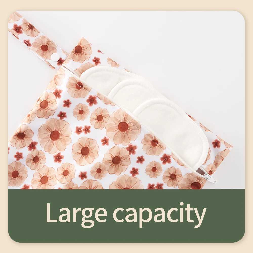 3 pieces of new material 26X36cm recycled PUL baby diaper bag with cute printed large-sized storage bag W240812