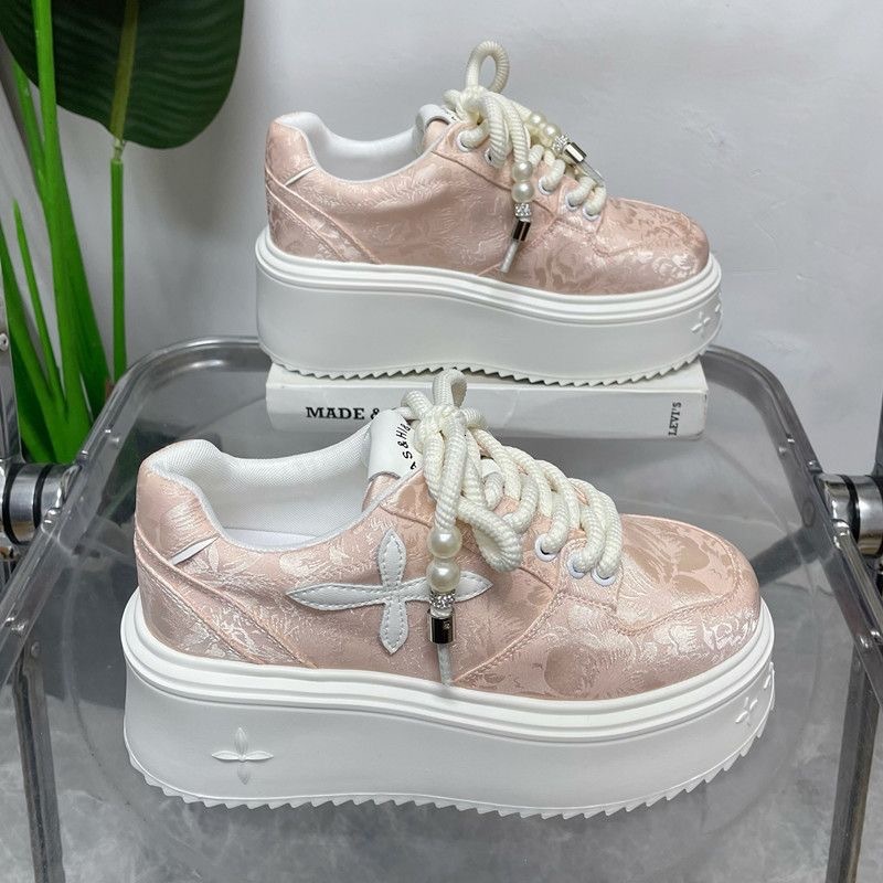 Ddmysports China Chic Chinese Versatile Board Women S Spring Summer New Genuine Leather Embroidery Thick Soled Sports Casual Small White Shoes Outdoor