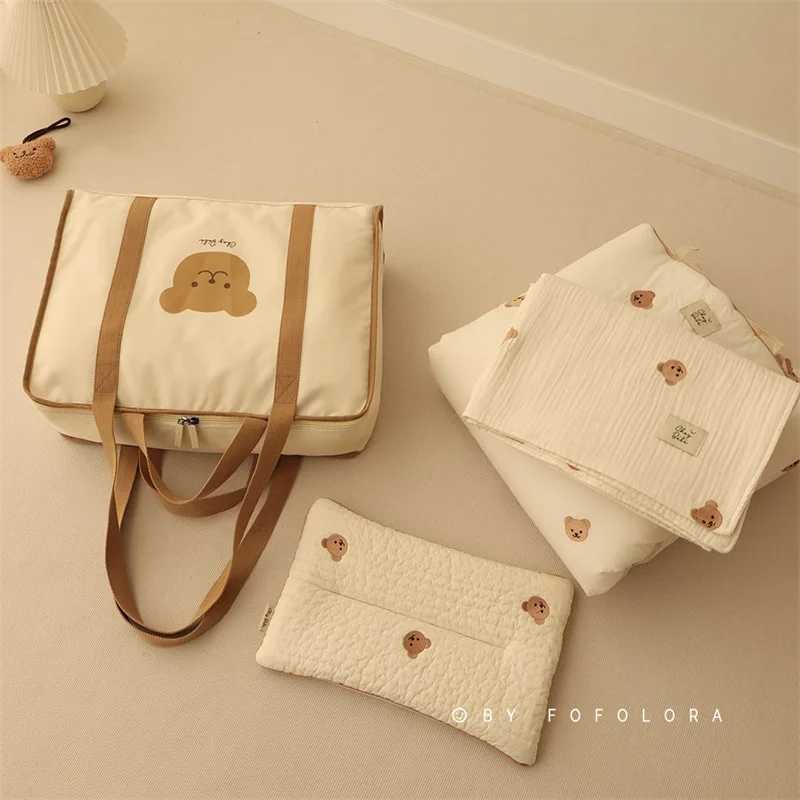 Large capacity childrens luggage bag kindergarten childrens bedding storage bag mothers bag baby products canvas waterproof organizer handbag W240812