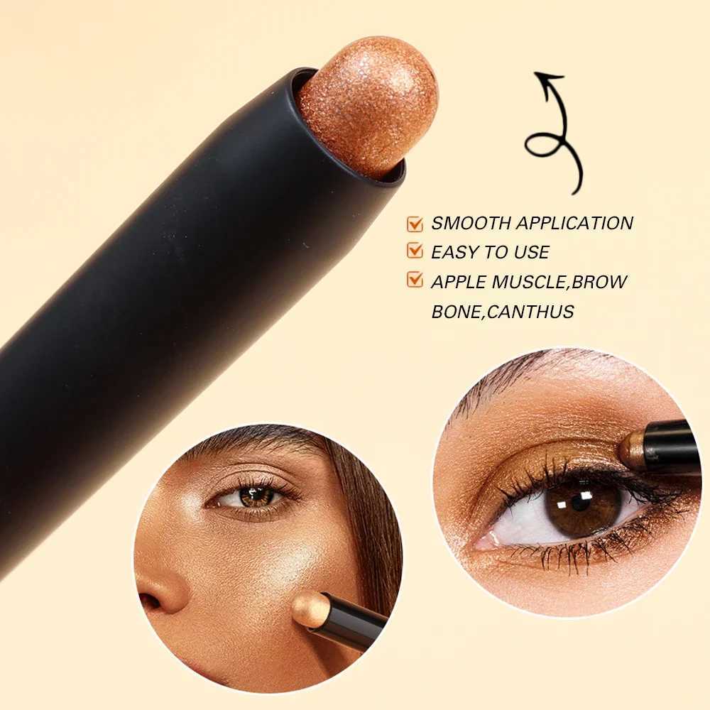 Double-ended Eyeshadow Stick 12 Colors Lasting Glitter Shimmer Eye Shadow Highlighter Pen Waterproof Sparkling Eye Beauty MakeupCL240812