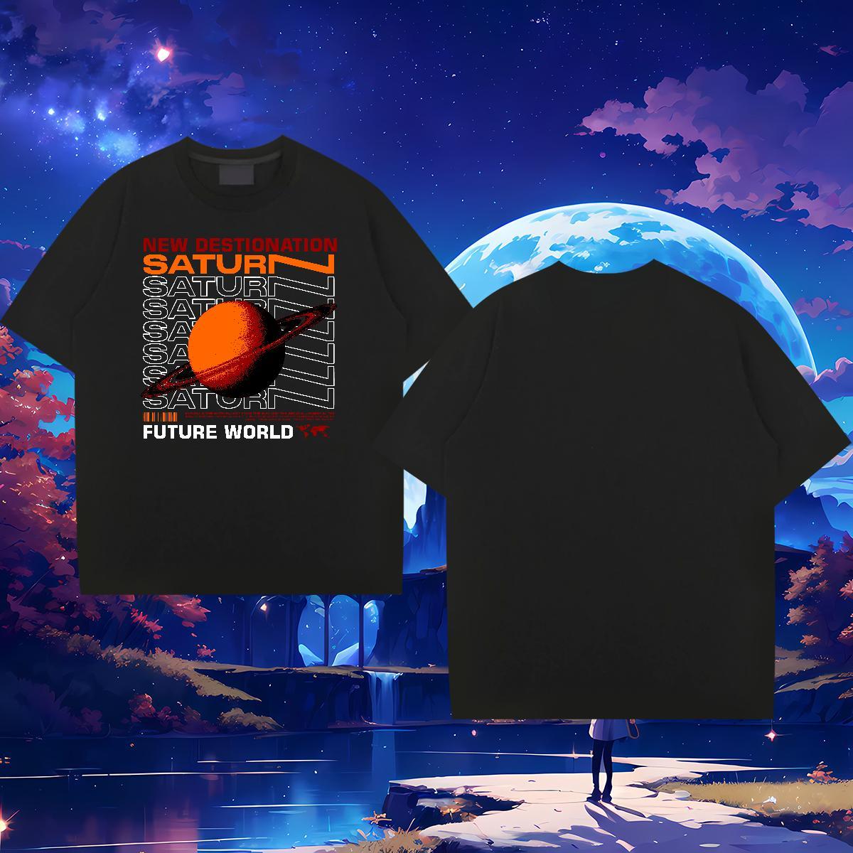 High Quality Mens Tshirts star 100% Cotton 230g Daily Outfit Crew Neck Breathable Man T Shirts Black Oversized New Designer Clothes