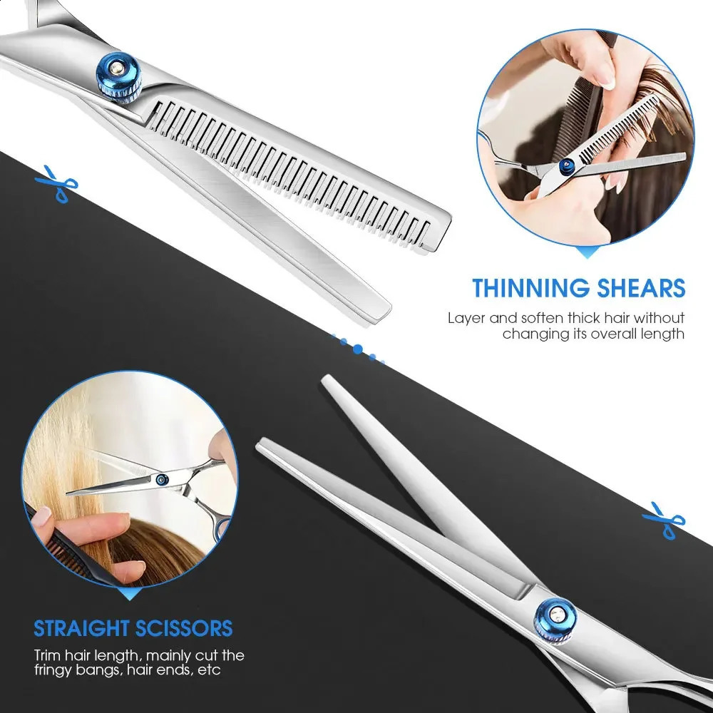Hairdressing Scissors 6 Inch Professional Hairdressing Scissors Cutting Thinning Scissors Barber Shear Accessories 240805